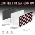 thumbnail image 3 of Ikon Motorsports 4PCS Front Rear Anti-Slip Waterproof Floor Mats Checkered Carpets For 2009-2013 Toyota Corolla, Black Pink Plaid PT206020 PT90802, 3 of 9