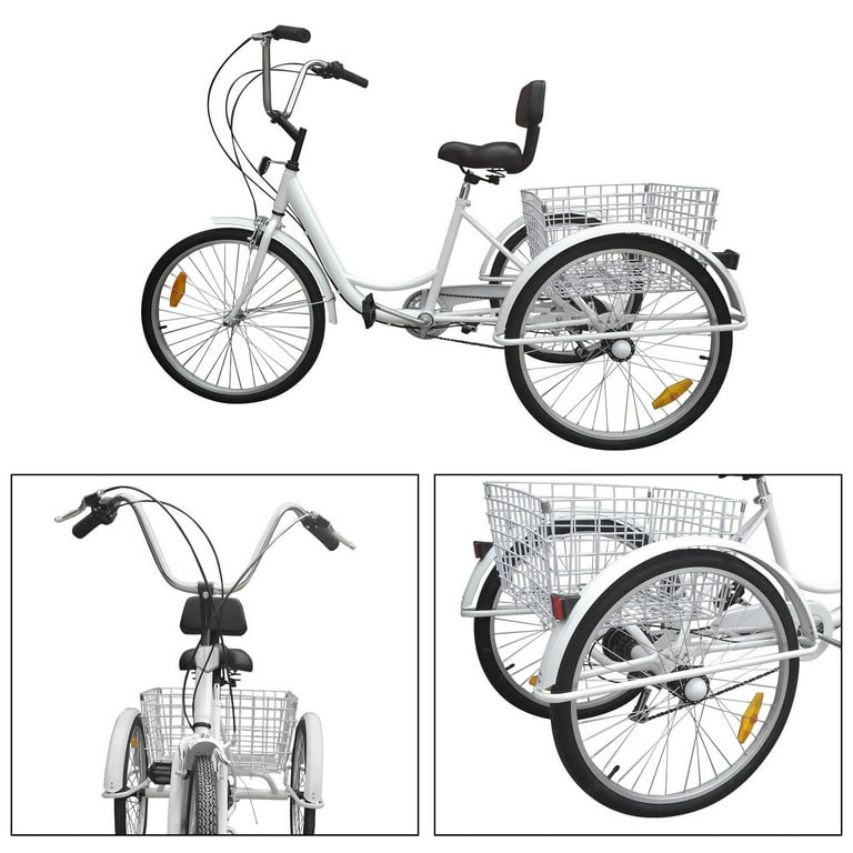 Motor Genic 7 Speed 24 inch Adult 3 Wheel Tricycle Cruise Bike