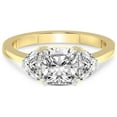 thumbnail image 3 of 2 Carat IGI Certified Cushion Shape Lab Grown Diamond Engagement Ring | 14K Yellow Gold | Antonia Three Stone Half Moonset Diamond Ring | FG-VS1-VS2 Quality Friendly Diamonds, 3 of 5