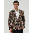 thumbnail image 3 of Chaqueta De Traje De Hombre Slim Fit Con Estampado Floral De Un Botón Chaqueta De Baile Chaqueta Deportiva dorado 34, 3 of 7