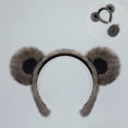 thumbnail image 6 of Hzzsbu Bear Ear Hairband With Matching Tail Set, Animal Themed Hair Accessory For Carnival Birthday Gathering, 6 of 7