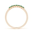 thumbnail image 2 of Angara Rings - Natural Emerald Half Eternity Wedding Ring in 14K Rose Gold for Women (Size-2mm) | May Birthstone Jewelry, Birthday, Anniversary, Jewelry Gift for Women, 2 of 11