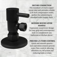 thumbnail image 3 of Westbrass D105QR-62 Round Lever 1/4-Turn Angle Stop 1/2" Copper x 3/8" Compression, Matte Black, 3 of 4