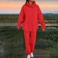 thumbnail image 4 of Huankd Plus Size Winter Clothes 2 Piece Outfits for Women Fleece Lounge Set With Oversized Top and Joggers Red M, 4 of 5