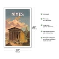 thumbnail image 2 of Nîmes France - Maison Carrée Roman Temple - PLM - Vintage Railroad Travel Poster by F. Granès c.1920 - Fine Art Matte Paper Print (Unframed) 30x44in, 2 of 4