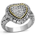 thumbnail image 1 of Alamode 3W333-7 Anneau en Laiton Bicolore Inversé pour Femmes avec AAA Grade CZ en Clair - Taille 7, 1 of 1