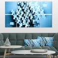 thumbnail image 1 of Blue 3D Cubes Fractal Design - Abstract Canvas Wall Art Print, 1 of 4