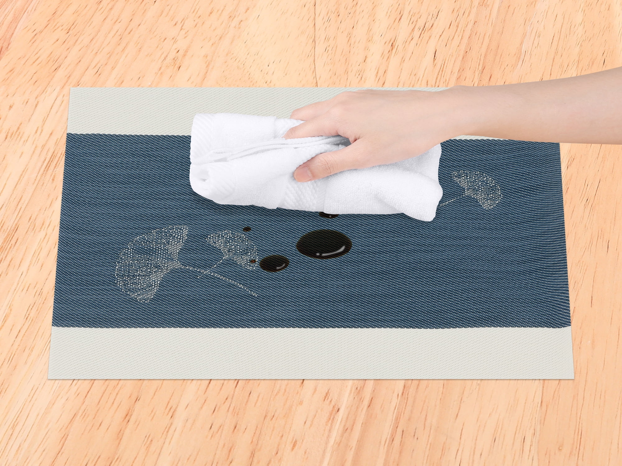 Unique Bargains Set of 6 Placemats for Kitchen Dining Table Decor Navy