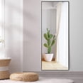 thumbnail image 2 of ZXNYH Full Length Mirror, 55"x20" Full Body Mirror with Stand Floor Mirror Full Length Standing Mirror Wall-Mounted Mirror Hanging or Leaning Against Wall Aluminum Alloy Thin Frame (White), 2 of 7