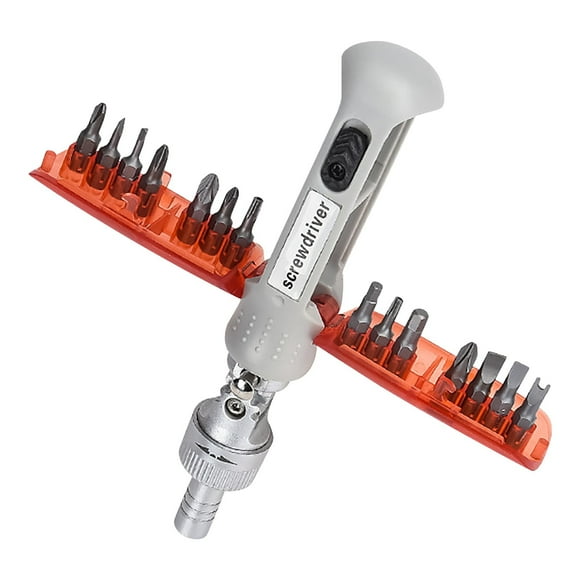 Ratcheting Concealed Screwdriver 14-in-1 Multi-Angle Screwdriver All in One Screwdriver Set, Household Pivoting Adjustable Angled Screw Driver Set