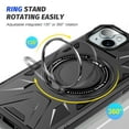 thumbnail image 4 of Armor Stand Case for iPhone 14,[Compatible with MagSafe] Military Shockproof Rugged Phone Case,Magnetic with Car Mount,Built in 360° Rotatable Ring Kickstand For iPhone 14,Black, 4 of 8