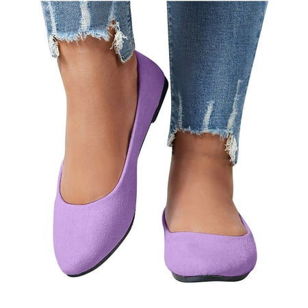 Owordtank Women Square Toe Ballets Flats  Slip On Classical Walking Shoes for Wedding/Dating