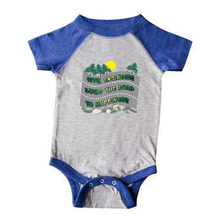 

Inktastic Civil Engineers Road To Happiness Gift Baby Boy or Baby Girl Bodysuit