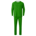 thumbnail image 5 of Conjunto de pijama de manga larga para hombre, blusa de color liso, camisa y pantalones de poliéster, para Navidad, 5 of 5