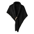 thumbnail image 3 of Baberdicy Buckled Knit Shawl – Vegan Leather Clasp, 70×190 Cm, Blanket Scarf Feel | Office Ac, Plane, Autumn Walk | Deep Cobalt, One Size,Charcoal Fits All – Gift Ready, 3 of 6