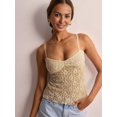 thumbnail image 5 of Women Lace Camisole Tank Tops Y2k Spaghetti Strap Camis Going Out Top Khaki L, 5 of 6