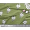 thumbnail image 2 of Soimoi Japan Crepe Satin Fabric Leaves & Floral Block Print Fabric by The Yard 42 Inch Wide, 2 of 3