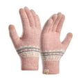 thumbnail image 1 of Qarigey Guantes cálidos de invierno para pantalla táctil, mitones de punto elásticos para mujer, suaves y cálidos, de amplia aplicación guantes y mitones Rosa, 1 of 6