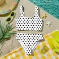 thumbnail image 6 of CCRFTGI Girls Swimsuit Size 7-8 2 Piece Set Swimming Girls Bikini Beach Holiday Bathing Suits Cute Summer Polka Dots Girls Clothes Tankini Swimsuits Swimwear White 9-10 Years, 6 of 9
