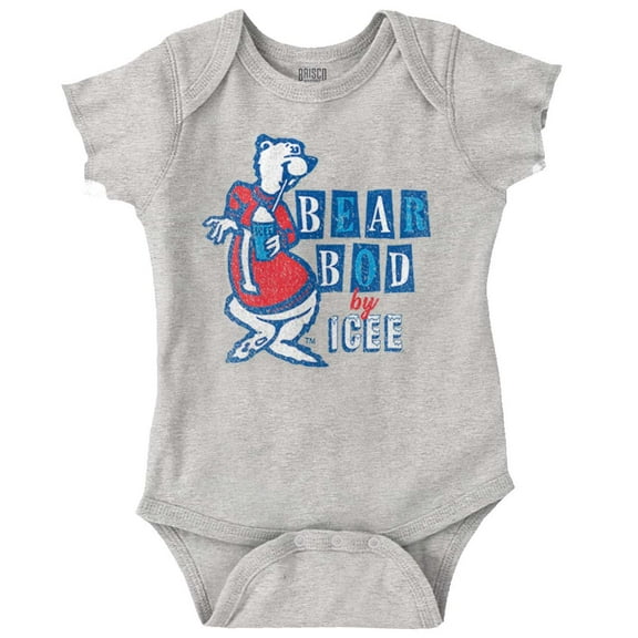 Polar Bear Bod By Icee Retro Logo Romper Boys or Girls Infant Baby Brisco Brands 12M