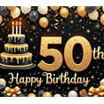 thumbnail image 4 of Yatrandify Decorative Design Happy Birthday Banner Cake Decoration 50th Celebration Banner Balloon Decoration for Birthday Party Indoor Decoration Photo Shoot, 4 of 8