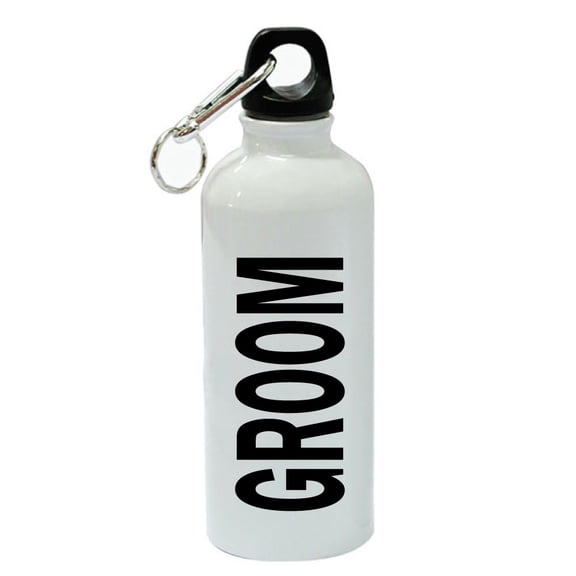 Groom White Aluminum Sports 20 oz Water Bottle