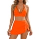 thumbnail image 1 of Traje de baño de dos piezas Tankini para mujer, estilo conservador de primavera, con falda de color liso y abertura en la parte delantera, tankinis para mujer, trajes de baño de dos piezas para mujer,, 1 of 6