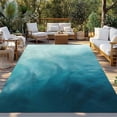 thumbnail image 2 of Blue Teal Ombre Outdoor Rug for Patio/Deck/Porch, Non-Slip Large Area Rug 4 x 6 Ft, Coastal Beach Modern Abstract Art Indoor Outdoor Rugs Washable Area Rugs, Reversible Camping Rug Carpet Runner, 2 of 8