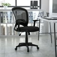 thumbnail image 2 of Flash Furniture Manny Mid-Back Designer Black Mesh Swivel Task Office Chair with Arms, 2 of 13