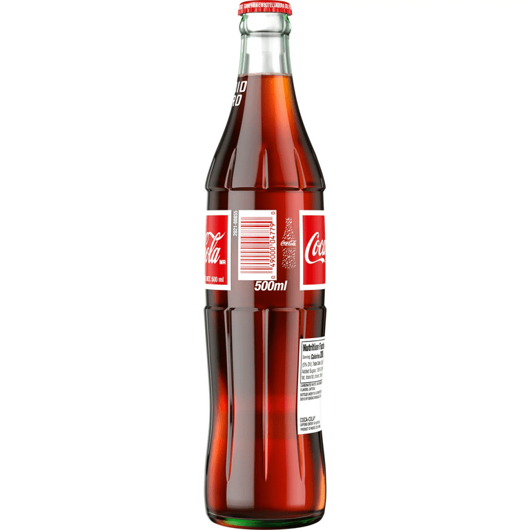Coca-Cola Cane Sugar Mexican Soda Pop, 500 ml Glass Bottle (Pack