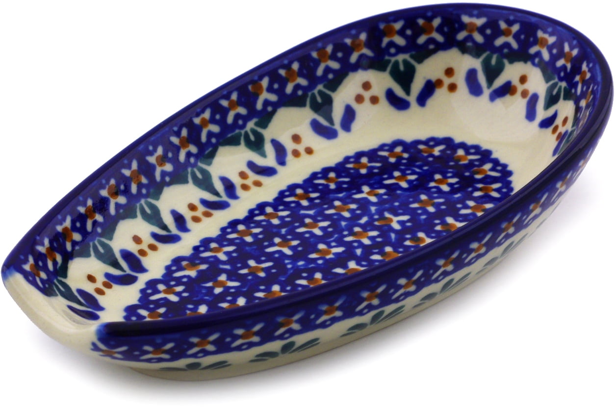 Boleslawiec POLISH Pottery Spoon holder Hand Painted Stoneware Blue