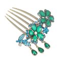 thumbnail image 1 of EeaseCA 1pc Retro Hair Insert Comb Rhinestone Flower Headdress Hair Decoration Headwear Photo Prop for Female Blue, 1 of 7