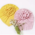 thumbnail image 4 of Generic Clearance Children's Casual Hats Baby Flower Hat Toddler Baby Boys Girls Cap Beaniess Solid Ribbed Knotted Elastics Turban Hat for Travel Hiking Christmas(,Yellow), 4 of 4