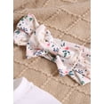 thumbnail image 4 of Suealasg Infant Girl Easter 3Pcs Outfit 3M 6M 9M 12M 18M Newborn Girls Short Sleeve Letter Print Romper + Elastic Waist Flower Print Shorts + Bow Headband Baby Girl Summer Clothing, 4 of 9