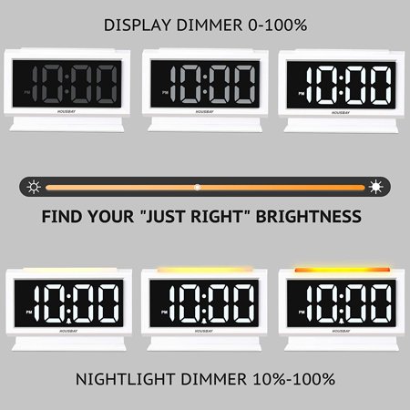 Housbay Digital Alarm Clocks For Bedrooms Handy Night Light Large Numbers With Display Dimmer Dual Usb Chargers 12 24hr Outlets Powered Compact Clock For Nightstand Desk Shelf Walmart Canada
