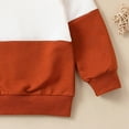 thumbnail image 4 of HCNTES Toddler Baby Boy Fall Winter Clothes Color Block Long Sleeve Crewneck Sweatshirt Oversize Pullover Casual Outfit(6-12 Months,G174-Brown), 4 of 5