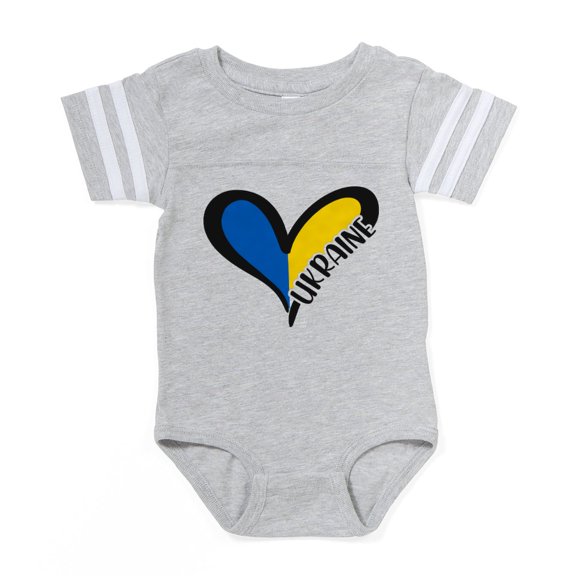 CafePress - Love Ukraine Heart - Cute Infant Baby Football Bodysuit