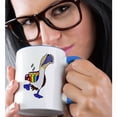 thumbnail image 2 of 3drose, Funny Cool Blue-footed Booby Bird Drinking Coffee Cartoon, 15oz Two-tone Blue Mug, 2 of 6