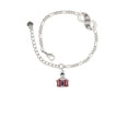 thumbnail image 2 of Delight Jewelry Silvertone Red School House Silver-tone Paw Infinity Link Chain Bracelet, 6"+2" Extender, 2 of 3