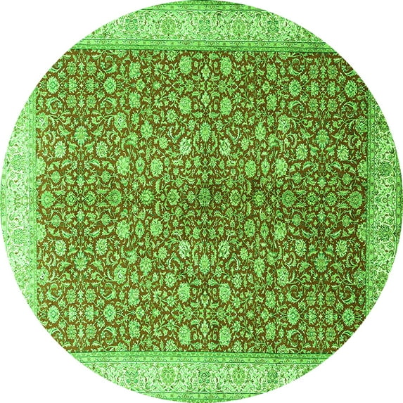 Ahgly Company Indoor Round Persian Green Traditional Area Rugs, 3' Round