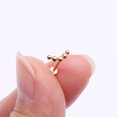 thumbnail image 3 of Implant Grade Titanium Golden Crescent Curve Beaded Ball Top Internally Threaded Labret Flat Back Stud, 3 of 4