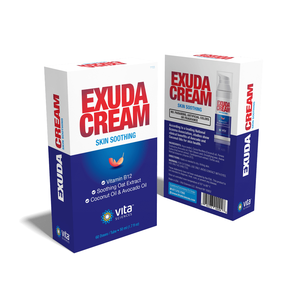Vita Sciences Exuda, Moisturizing Cream to Support Dry, Sensitive, Eczema-Prone Skin, Unscented, 1.7 oz