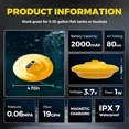 thumbnail image 2 of IPX7 Floating & Rechargeable Bait Bucket Aerator, 2026 Upgraded Live Bait Aerator Oxygen, Waterproof Pump- Bubbler for Live Minnows, Aerator for Bait Bucket, 2 of 7