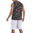 thumbnail image 2 of Sikiie Colorful Excavator Basketball Jersey Reversible Men's Mesh Athletic Sports Shirts Training Practice S-4XL, 2 of 6