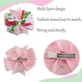 thumbnail image 3 of JoyBowie 4 pack 3.7 inch ladybug print hair bows, layered ruffle grosgrain ribbon baby bows with clips for girls toddlers, 3 of 10