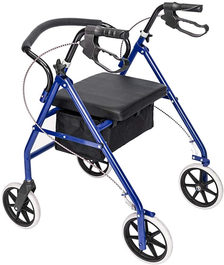 2021 NEW Updated Steel & Nylon Heavy Duty Rollator Walker with Seat