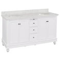 thumbnail image 6 of Bella 60" Double Bathroom Vanity with White Cabinet and Engineered Marble Top, 6 of 7