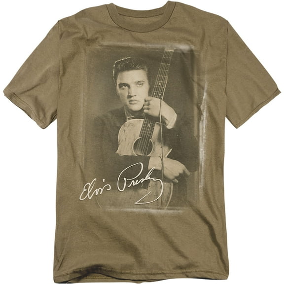 Elvis Presley T-Shirt Guitar Man Unisex Graphic Tee For Men & Women Safari Green 