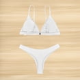 thumbnail image 4 of Women Swimsuits Solid Color Spaghetti Strap Backless Separate Bikini White Bathing Suits for Women L, 4 of 6