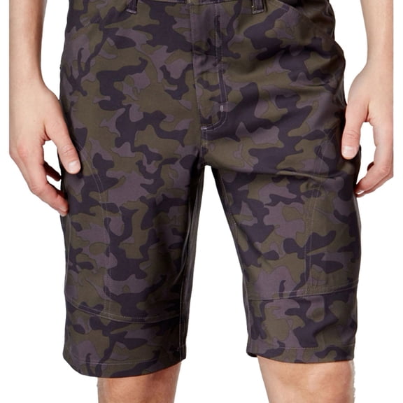 Hawke & Co. Mens Flat-Front Tech Casual Cargo Shorts, Green, 32